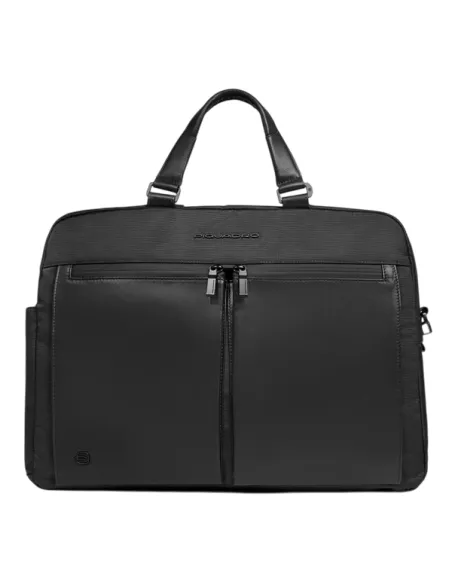 Piquadro Orion two-compartment 15.6 laptop briefcase, black