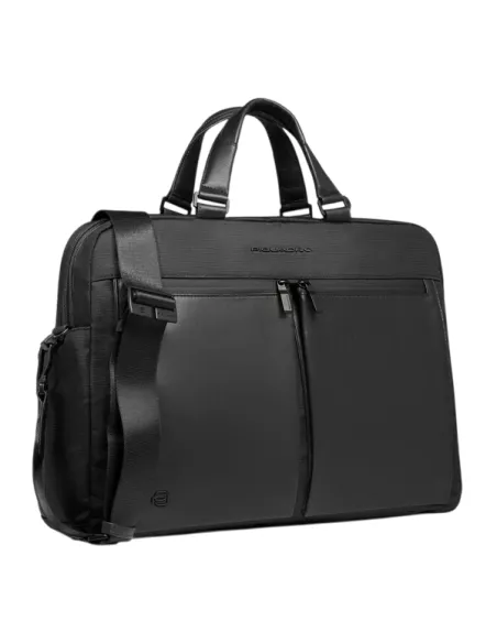 Piquadro Orion two-compartment 15.6 laptop briefcase, black