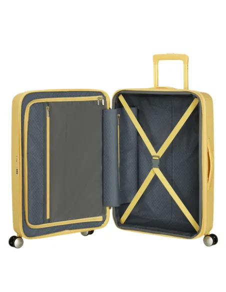 Expandable polypropylene trolley 77 cm SoundBox, pastel yellow