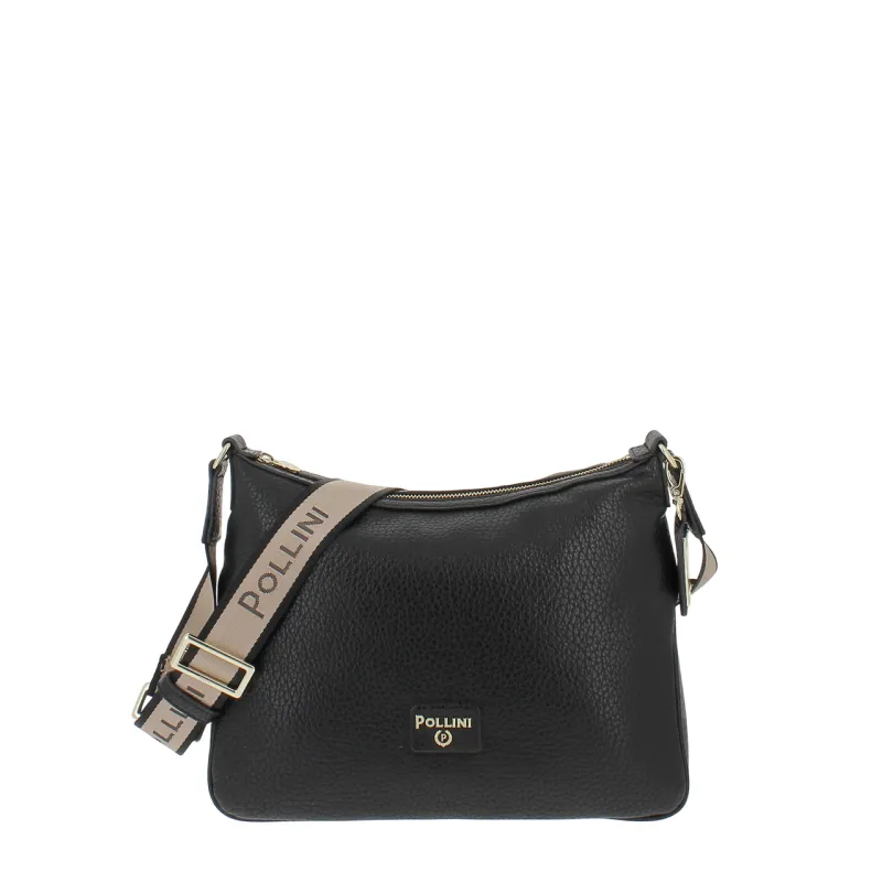 Pollini black shoulder bag with heritage insert