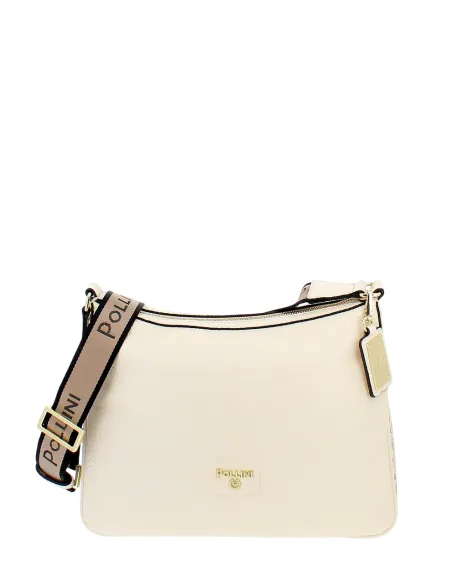 Pollini ivory shoulder bag with heritage insert