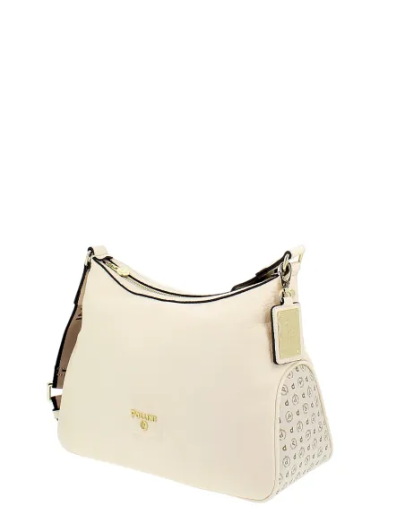 Pollini ivory shoulder bag with heritage insert