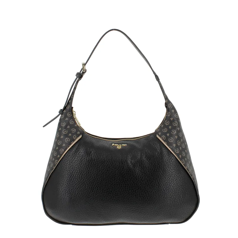 Pollini shoulder bag with zip fastening, black
