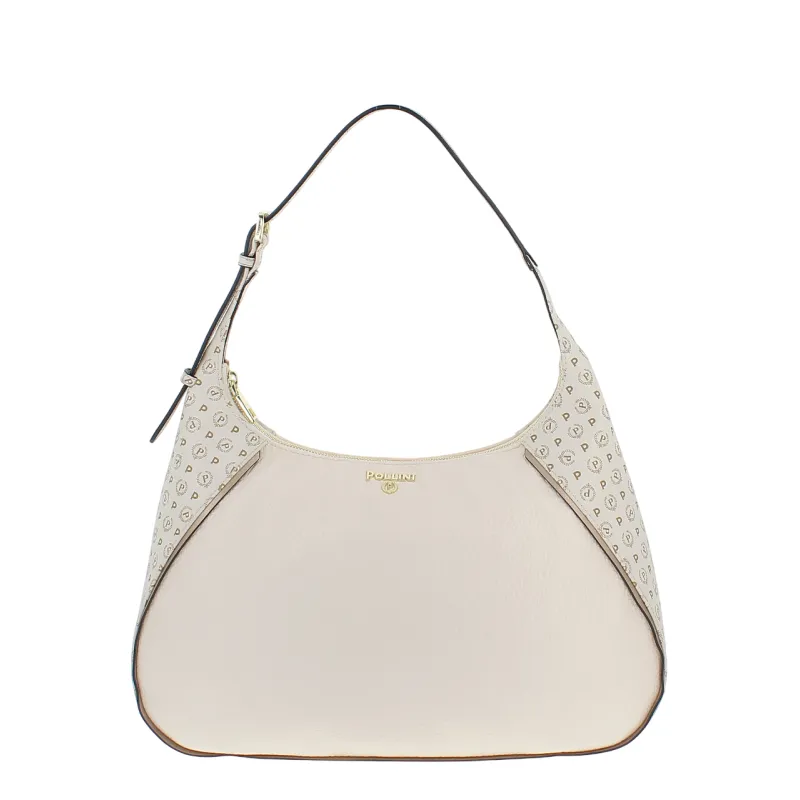 Pollini shoulder bag with zip fastening, ivory