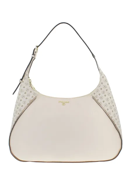 Pollini shoulder bag with zip fastening, ivory