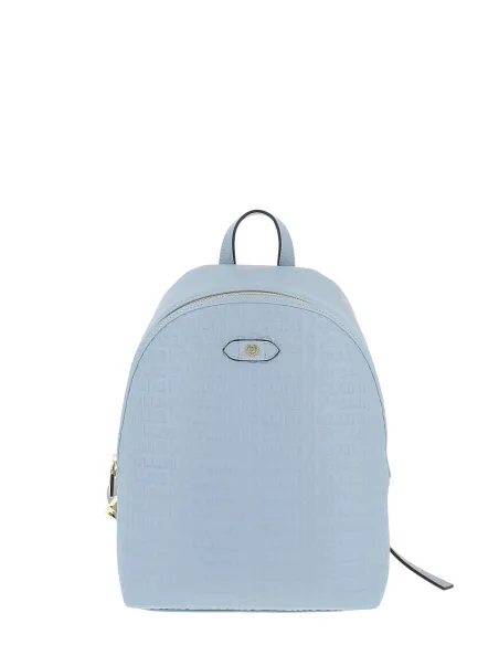 Pollini women's backpack with logo, light blue