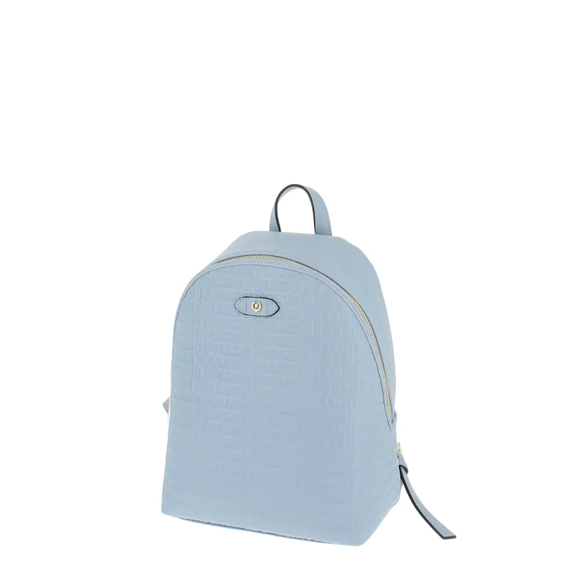 Pollini women's backpack with logo, light blue 2