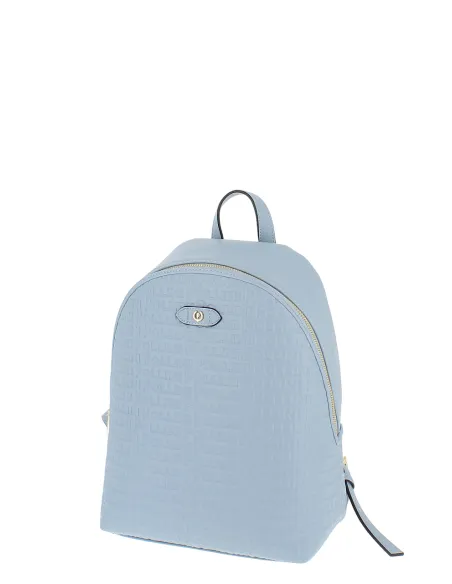 Pollini women's backpack with logo, light blue