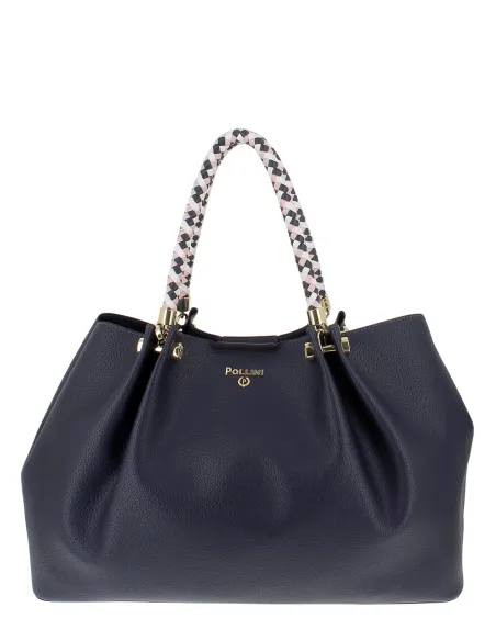 Pollini large women's handbag, midnight blue