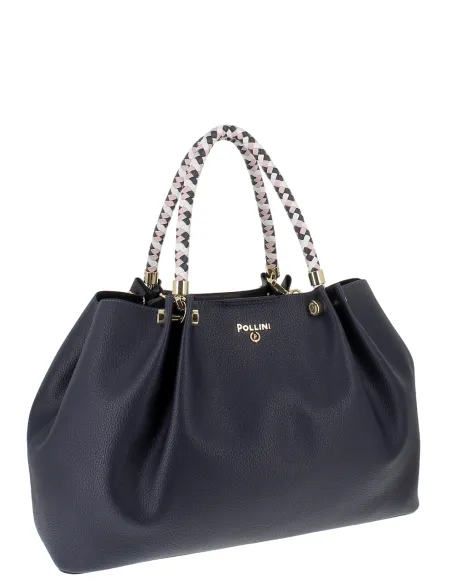Pollini large women's handbag, midnight blue