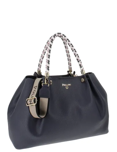 Borsa due manici grande Pollini, blu...