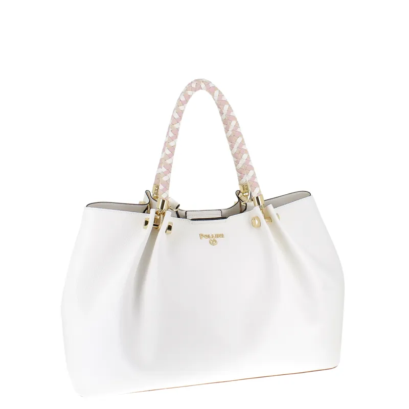 Pollini große Damen-Handtasche, weiß 2