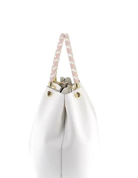 Pollini large women's handbag, white
