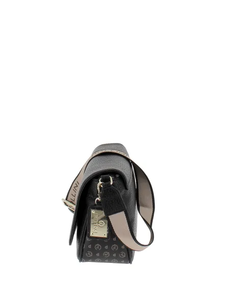 Pollini medium-sized women's shoulder bag with flap, black