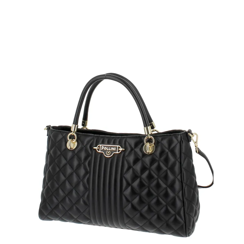 Pollini women's quilted handbag, black 2