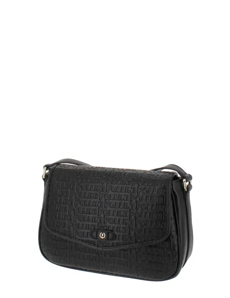 Pollini women's shoulder bag with flap, black