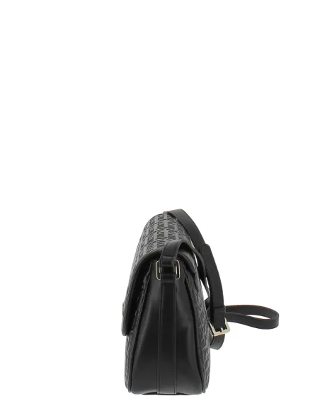 Pollini Damen-Umhängetasche mit Klappe, schwarz