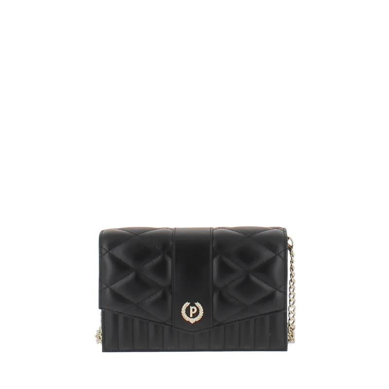 Pochette trapuntata Pollini, nera
