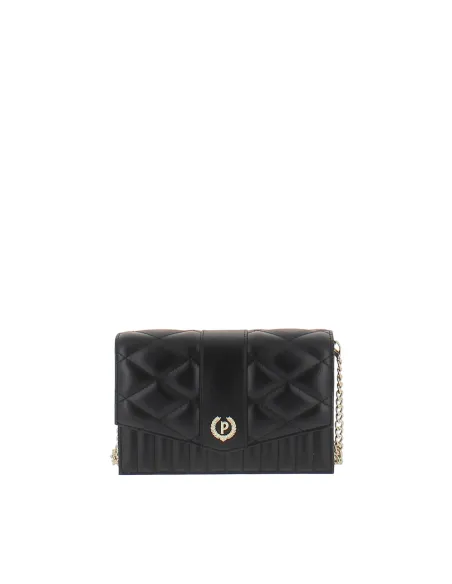 Pollini quilted clutch bag, black
