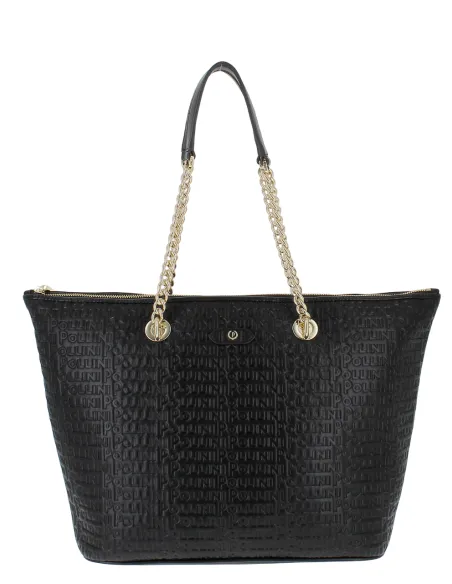 Pollini large shopping bag, black