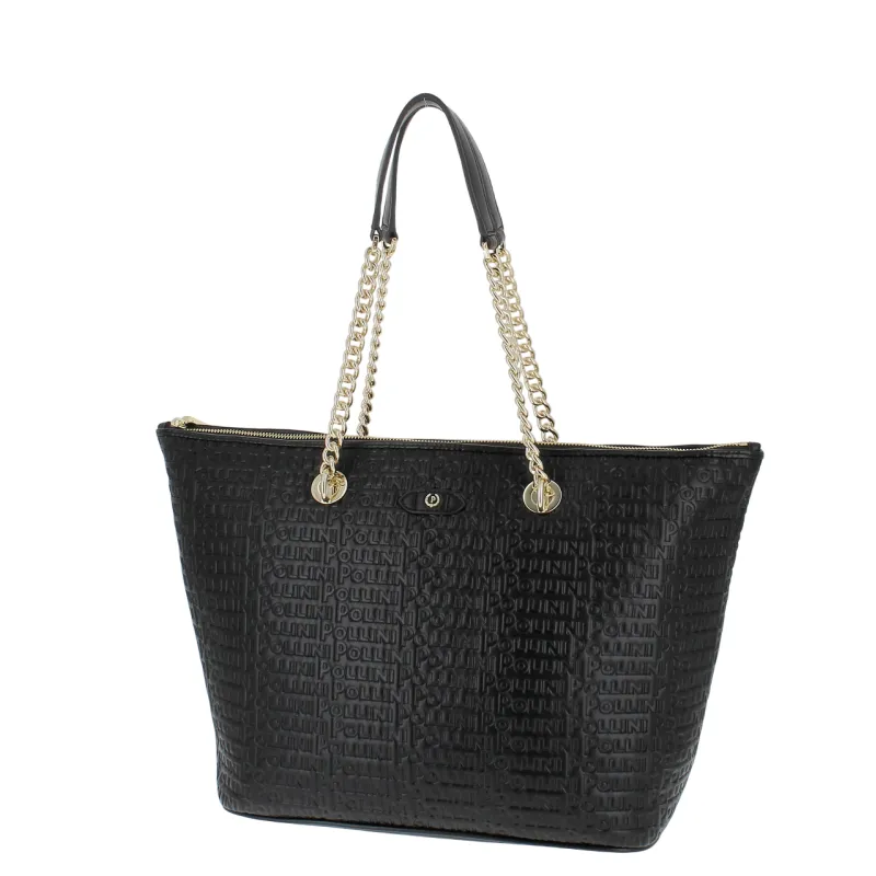 Pollini large shopping bag, black 2