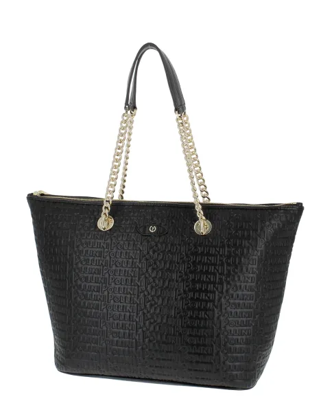 Shopping logata Pollini, nera