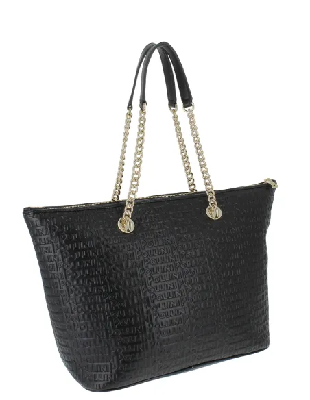 Pollini large shopping bag, black