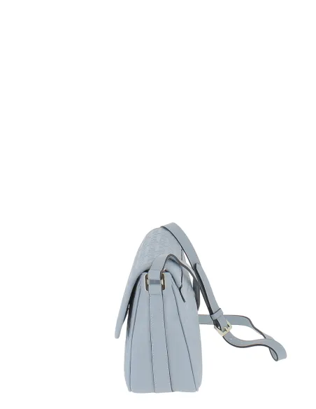 Pollini women's shoulder bag with flap, light blue