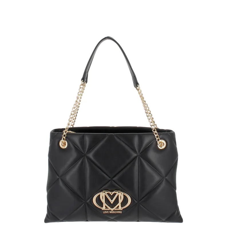 Love Moschino mittlere gesteppte Einkaufstasche, schwarz