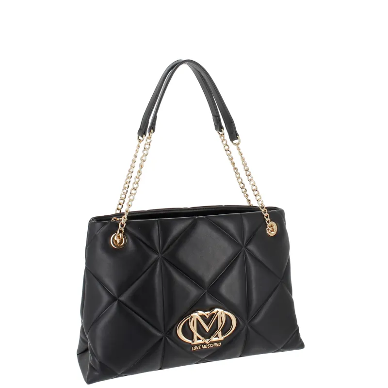 Love Moschino medium quilted shopping bag, black 2