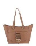Love Moschino shopping bag with front pocket, camel