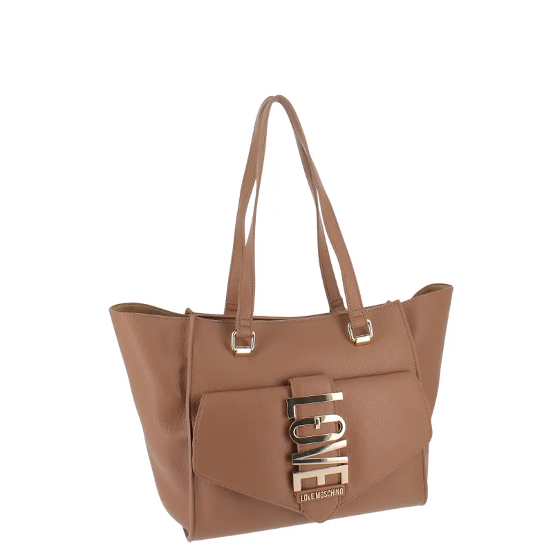 Borsa shopping Love Moschino, cammello 2