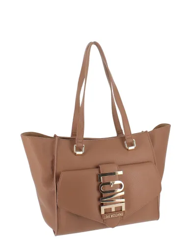 Borsa shopping Love Moschino, cammello