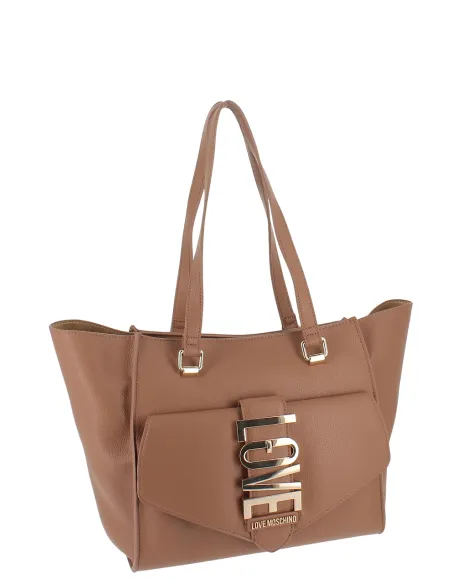 Borsa shopping Love Moschino, cammello