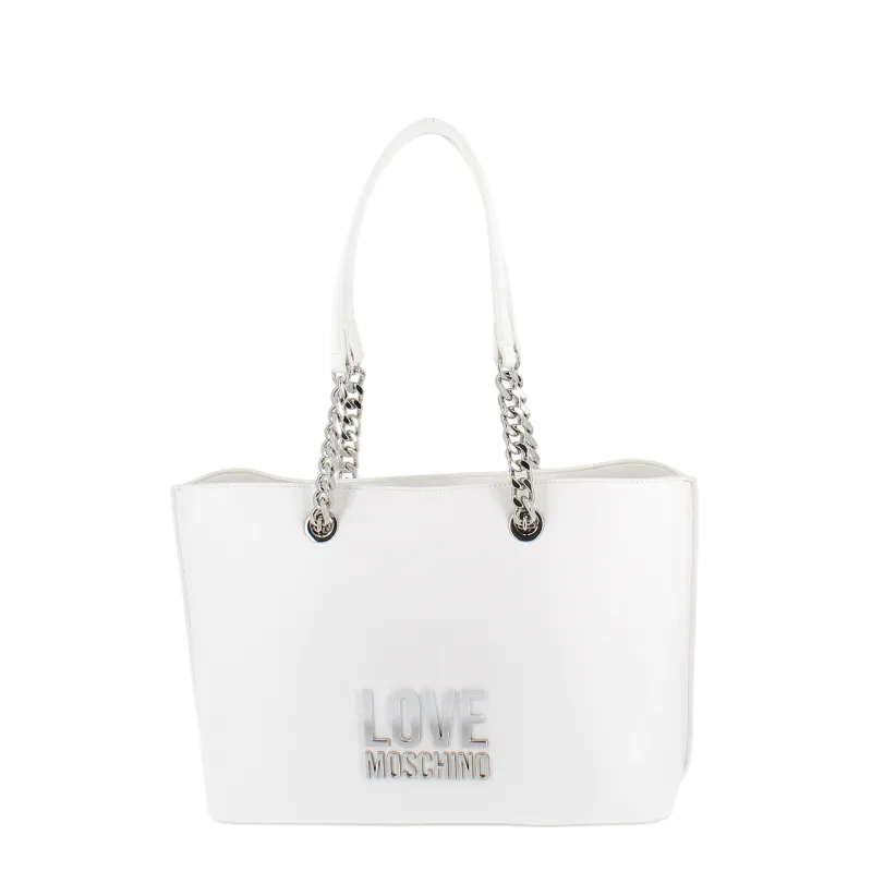 Borsa a spalla donna Love Moschino, bianco