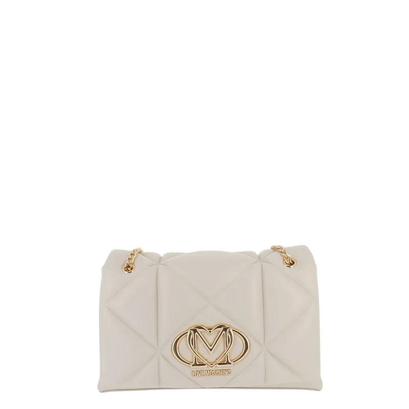 Love Moschino quilted women's bag, cream