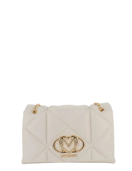 Love Moschino gesteppte Damen-Tasche, creme