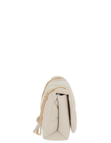 Love Moschino quilted women's bag, cream