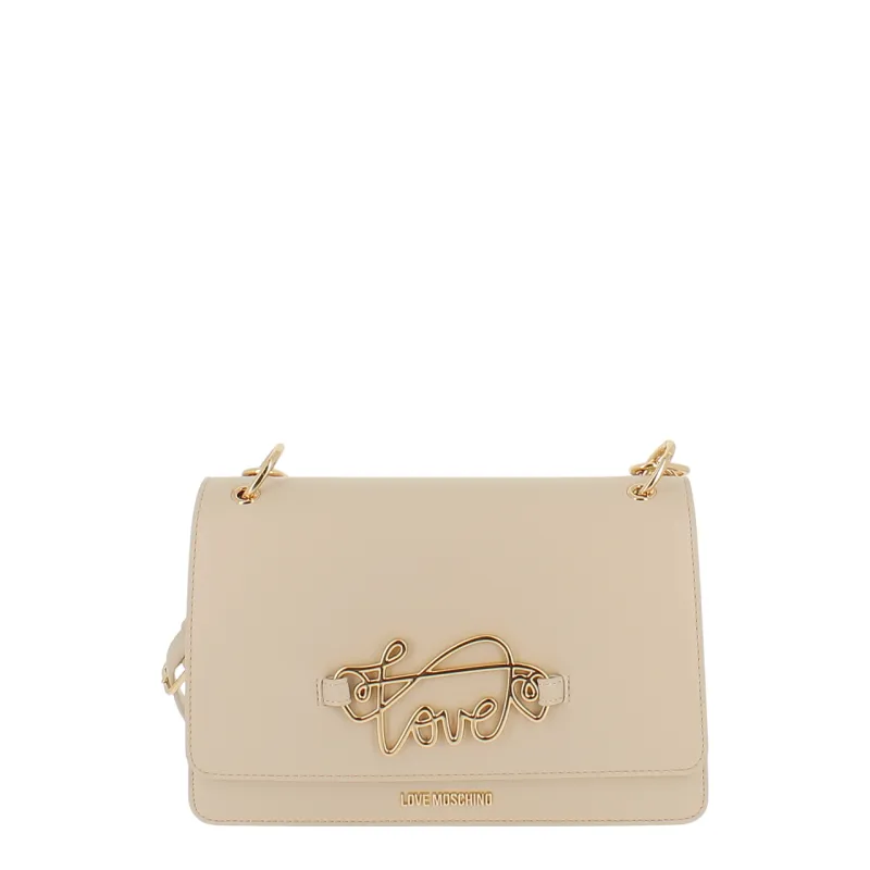 Love Moschino shoulder bag with flap, beige