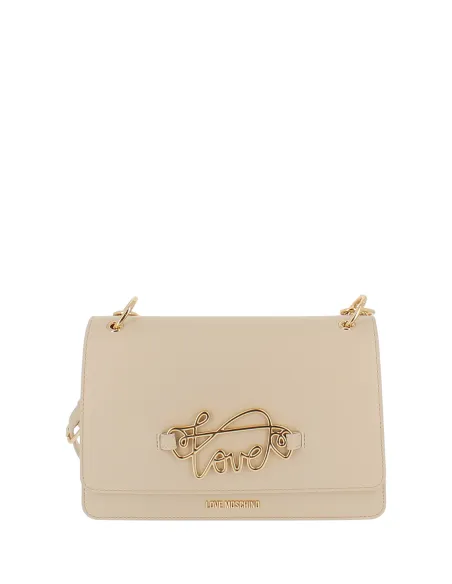 Love Moschino Umhängetasche mit Klappe, beige
