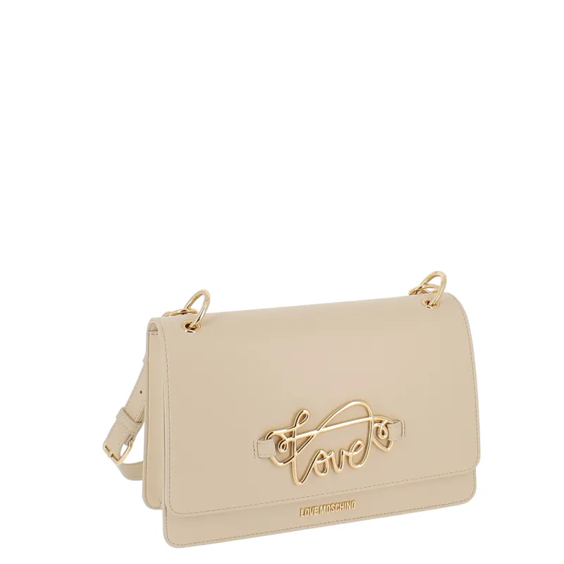 Love Moschino shoulder bag with flap, beige 2