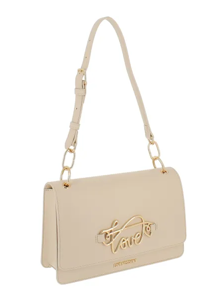 Love Moschino Umhängetasche mit Klappe, beige