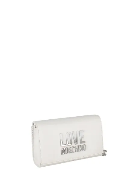 Pochette donna con catena Love Moschino, bianca