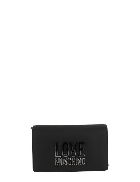 Pochette donna con catena Love Moschino, nera
