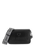 Borsa a tracolla Love Moschino con pattina, nera