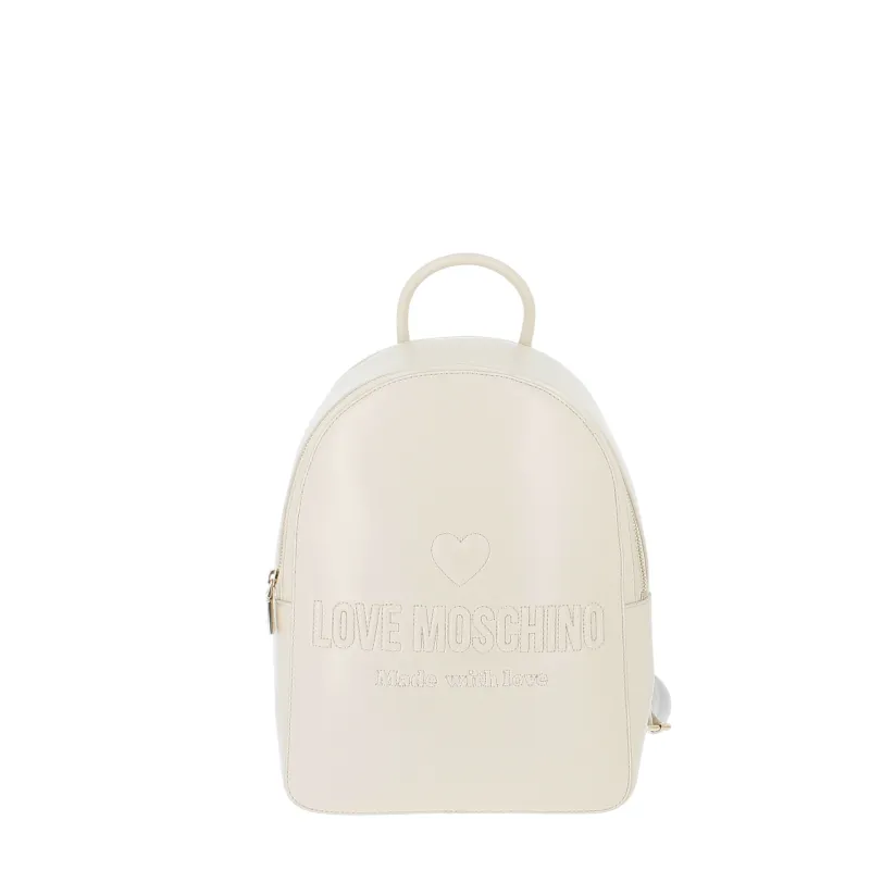 Women's backpack with Love Moschino logo, ivory
