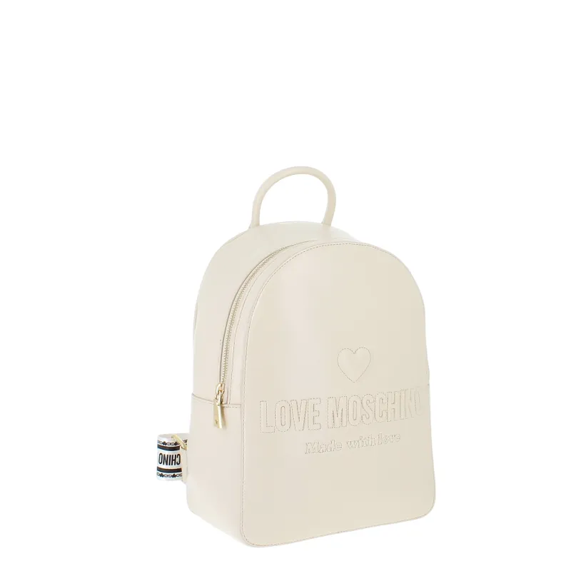 Zaino donna con logo Love Moschino, avorio 2