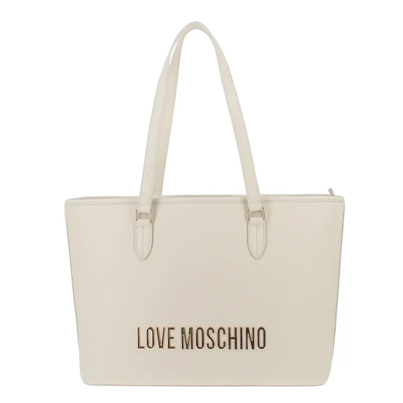 Love Moschino large shopping bag, ivory