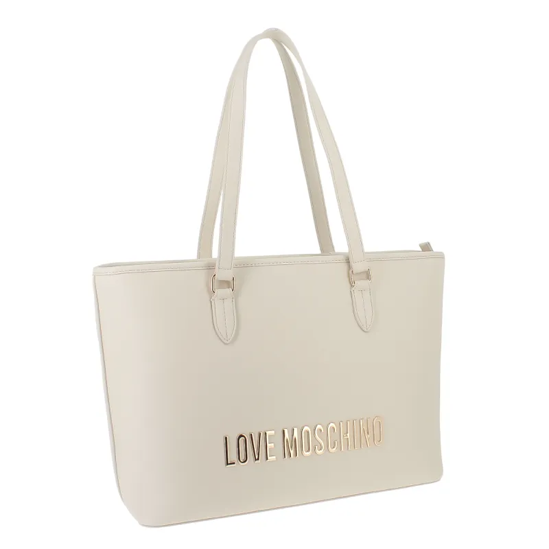 Love Moschino large shopping bag, ivory 2