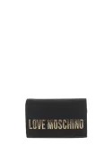 Love Moschino clutch bag with metal logo, black